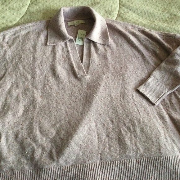 LOFT Sweaters - Loft lavender collared sweater very oversized NWT size M